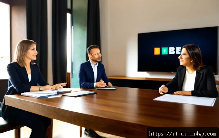 Home 10 코칭 리더십의 향후 발전 방향 - Photorealistic modern Italian workplace coaching session, experienced female team leader guiding a d...